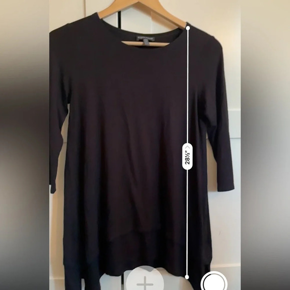 Eileen Fisher Organic Cotton Long Sleeve Basic Top XXS casual chic minimalist - Picture 5 of 5